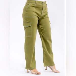 Plus Size Olive Green Cargo Pants